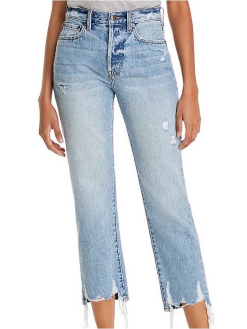 Pistola Distressed Charlie High Rise Jeans 24 Ripped Grunge Summer